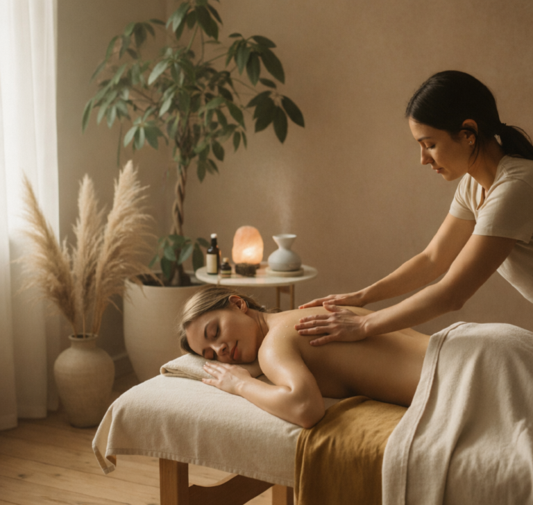 doula massaging a woman